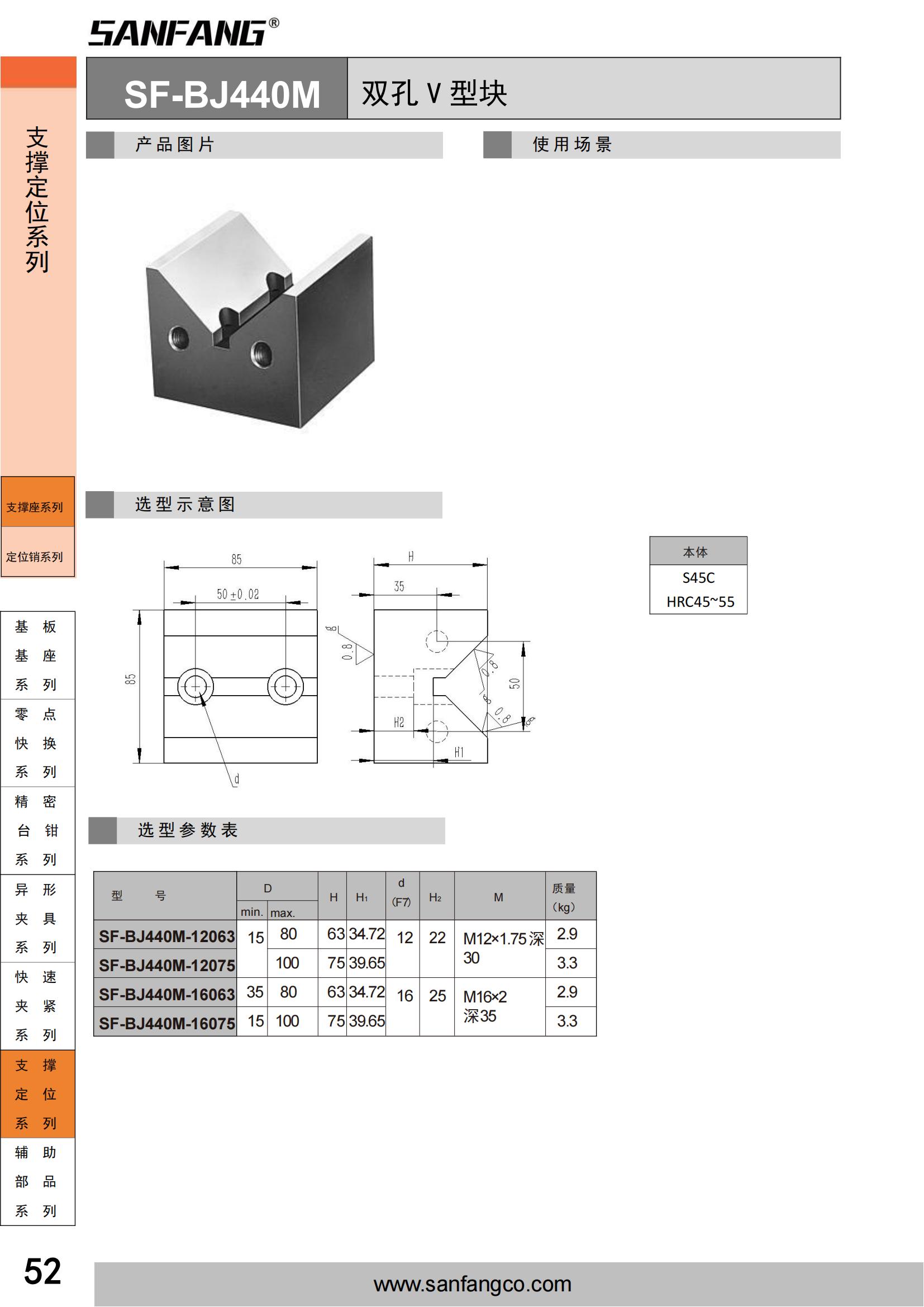 雙孔V型塊